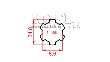 KARDĀNA ADAPTERIS 1-3/8 DIVPUSĒJS (200 mm)