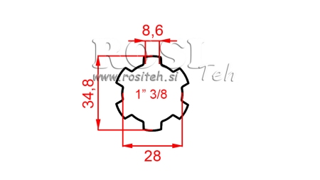 KARDANADAPTER 1-3/8 STANDARD (320 mm)
