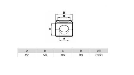 PORTE-TUBE FI 22 - dimensions