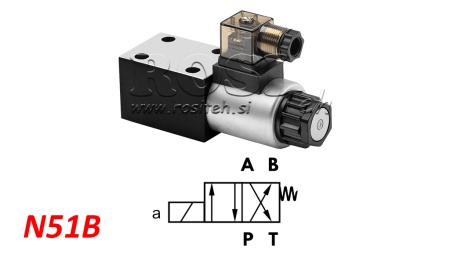 VÁLVULA HIDRÁULICA ELECTROMAGNÉTICA KV-4/2 CETOP 3 12/24/230V N51B