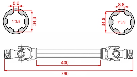 ALBERO CARDANICO ECO 790mm 35-60HP STANDARD