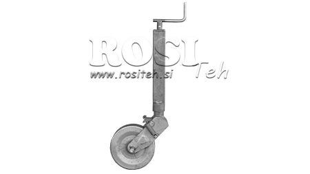 PIEDINO DI SUPPORTO FILETTATO CON RUOTA (ALTEZZA 810 mm - CORSA 240 mm) - 700 kg