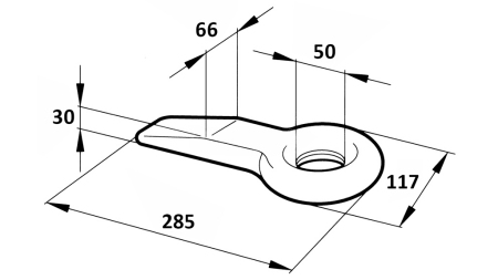 FIXNÍ TAŽNÝ KLOBOUK FI50 66X30 L285 - 14000KG/2000KG