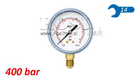 MANOMETER DN63 VERTICAL 0 - 400 BAR - 1/4