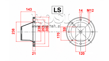 KUPPLUNGSGLOCKE LS 300 (EM 5,5-9 kW / GR2)