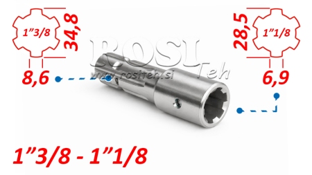 ZAPFWELLEN ANSATZ von 1”3/8  aufs 1”1/8
