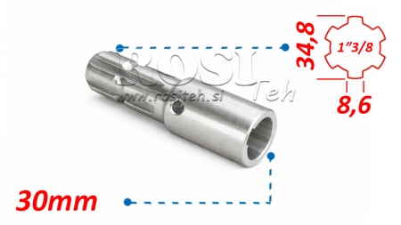 ZAPFWELLEN ANSATZ 1”3/8 - LOCH fi30mm