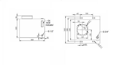 BOÎTE DE RÉSERVOIR EN MÉTAL PP 15 LITRES HORIZONTAL-VERTICAL-dimensions
