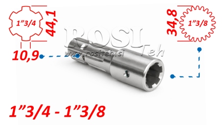 ADAPTER KARDANA Z 1-3/8 (21 WPUSTÓW) NA 1-3/4 (150 mm)
