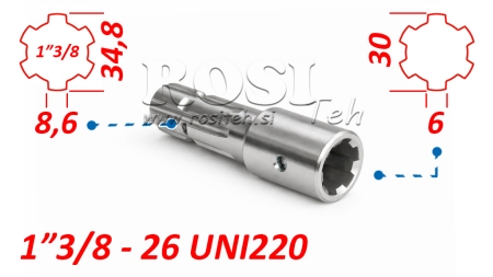 P.T.O. ADAPTER 1'' 3/8 -26 UNI 220