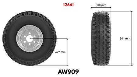 11,5/80-15,3 TYRE AW909 - 14 PR WITH RIM 9,00 x 15,3