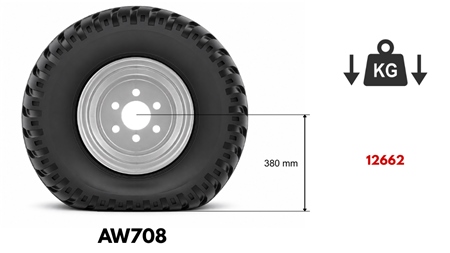 400/60-15,5 TYRE AW708 - 16 PR WITH RIM 13,00 x 15,5