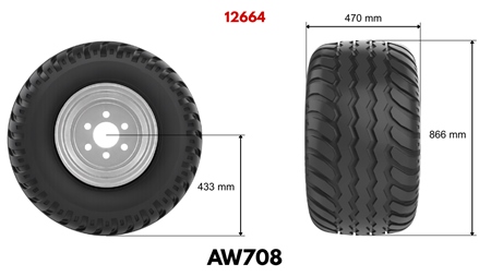 19.0/45-17 ANHÄNGERREIFE AW708 14pl MIT FELGE 16,00X17