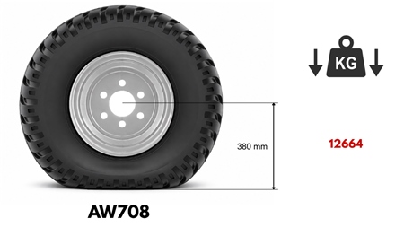 19.0/45-17 ANHÄNGERREIFE AW708 14pl MIT FELGE 16,00X17