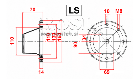 KUPPLUNGSGLOCKE LS161 (EM0,25-0,37kW/GR1)