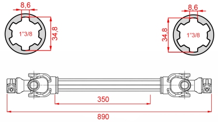 ΑΞΟΝΑΣ ΚΑΡΝΤΑΝ ECO 890mm 30-75HP STANDARD