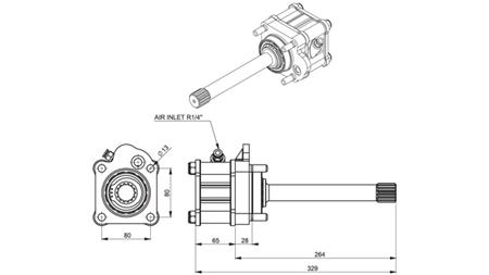 Dimensões DE SAÍDA PARA BOMBA HIDRÁULICA - MAN INTERDAR
