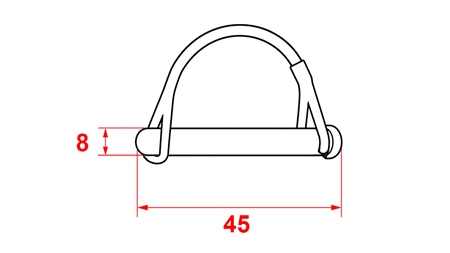 CONFEZIONE DA 5 SPINOTTI PER MOTOZAPPA fi 8/45 mm