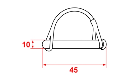KLAPPSTECKERKOMPLET HALBKREIS FI 10/45 mm (5 Stück)