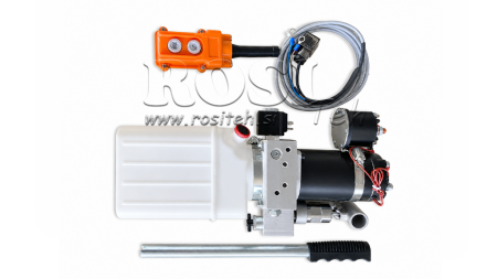 MINI HYDRAULIKAGGREGAT 12V DC - 0,8kW = 0,5cc - 1,5 lit - Einfachwirkende Funktion (PVCgehäuse)