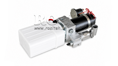 MINI HYDRAULIKAGGREGAT 12V DC - 0,8kW = 0,5cc - 1,5 lit - Einfachwirkende Funktion (PVCgehäuse)