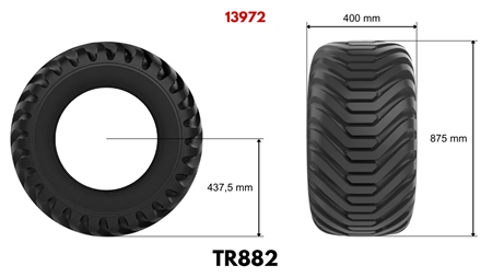 400/60-15,5 ANHÄNGERREIFE TR 882 16pl MIT FELGE 13,00X15,5