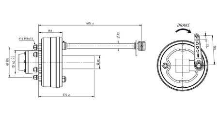 POLOSOVINA Z ZAVORAMI 5.250 kg l.290 mm