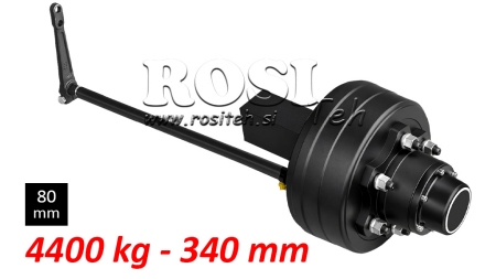 SEMIAXĂ CU FRÂNE - 4400 kg (6 ȘURUBURI) - 340 mm