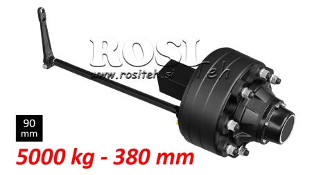 POLUOSOVINA S KOČNICAMA - 5000 kg (8 VIJAKA) - 380 mm