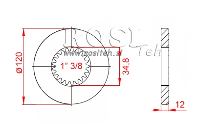 KARDANSKI NASTAVEK S PRIROBNICO IN ZATIČEM 1-3/8 (80 mm) (21zob)