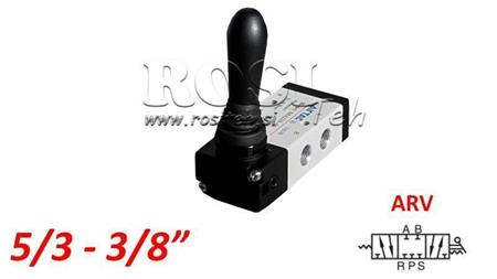 PNEUMATISCHES HANDVENTIL 5/3 3/8 PRT-0852-ARV RÜCKGABE MIT FEDER