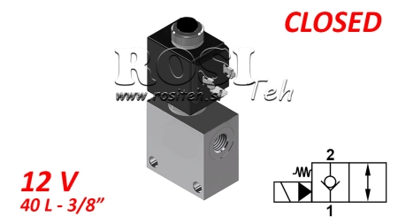 2-WEG KLEP 3/8 (NC) 12V - 40LIT