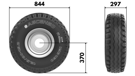 15.0/55-17 ANHÄNGERREIFE AW909 14pl MIT FELGE 13,00X17