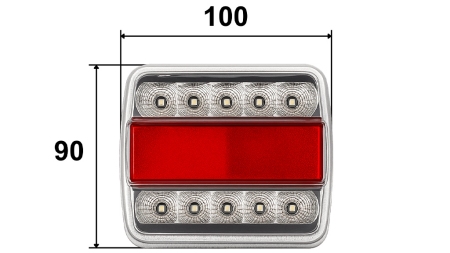 LED RÜCKLAMPE FÜR ANHÄNGER KOBINIERT - 4 FUNKTIONEN 12 V WEIS