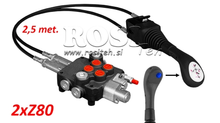 JOYSTICK 1x PRZYCISK - LINKA BOWDENA 2,5 m + ZAWÓR HYDRAULICZNY 2xZ80 + POZYCJA PŁYWAJĄCA