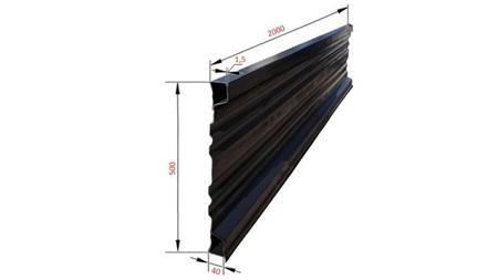 PANNELLO LATERALE PER RIMORCHIO RIBALTABILE 2 MET. - ALTEZZA 500 mm