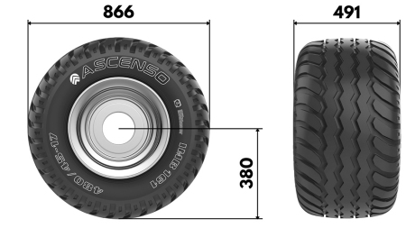 19.0/45-17 ANHÄNGERREIFE AW708 14pl MIT FELGE 16,00X17
