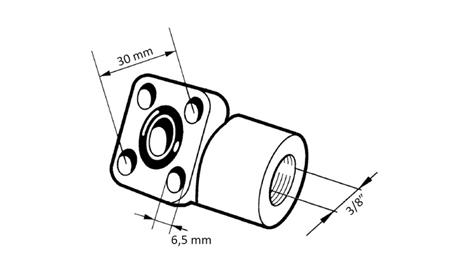 RACCORD DE TUYAU 3/8 - FLANQUE DROITE BOSCH fi 30