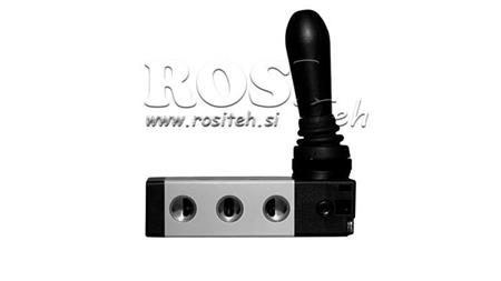 PNEUMATISCHES HANDVENTIL 5/3 3/8 PRT-1053-CRV RÜCKGABE MIT FEDER