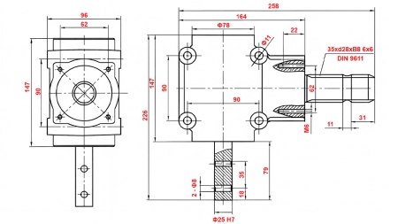 ENGRENAGE ANGLE L-155J 1: 1.14 (16HP-12KW)