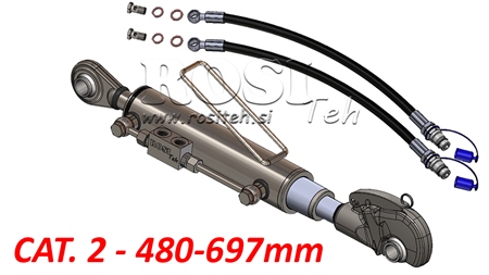 TELESKOPSKA HIDRAULIČNA POTEZNICA AUTOMATSKA - CAT. 2 (45-95 HP) - 480-697 mm (25,4 mm)