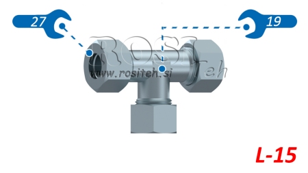 HYDRAULIC T-PIECE L-15 WITH NUT