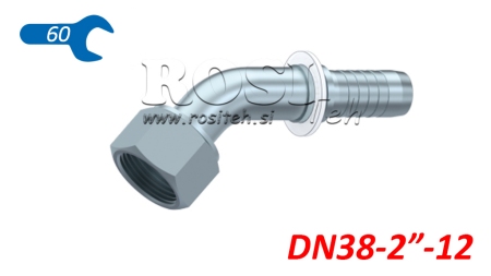HYDRAULIC FITTING DKORFS FEMALE ELBOW 45° DN38-2