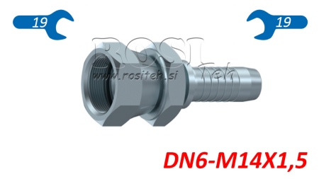 ХИДРАВЛИЧНА ВРЪЗКА JIS ЯПОНСКА 60° KOMATSU ЖЕНСКА DN6-M14X1.5