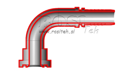 HIDRAULISKĀ SAVIENOJUMU KOMATSU ELBOW 90° DN16MM-FLANGED5/8