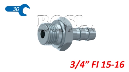 HYDRAULISK HANNKOBLING 3/4 FOR GUMMISLANGE Φ 15-16