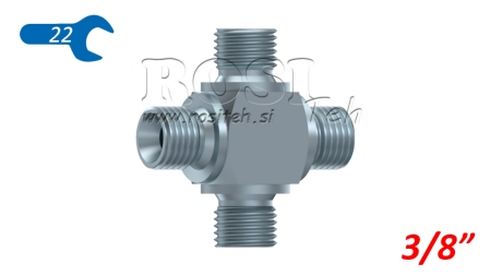 HYDRAULICKÁ T-SPOJKA BSP SAMEC KRÍŽOVÁ 3/8
