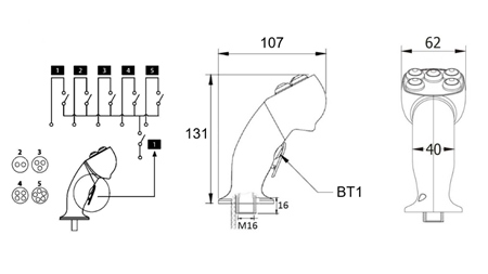 FERNSTEUERUNG HEBEL ROSI- JOYSTICK - 3 TASTEN + ZUSATZTASTE
