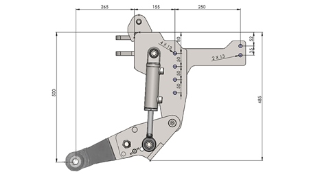 KOMPLETNÝ TROJBODOVÝ ZÁVES UNIVERZÁLNY CAT. 1 - PROFI STANDARD PRE TRAKTOR 800 KG (RAL PODĽA VÁŠHO VÝBERU)