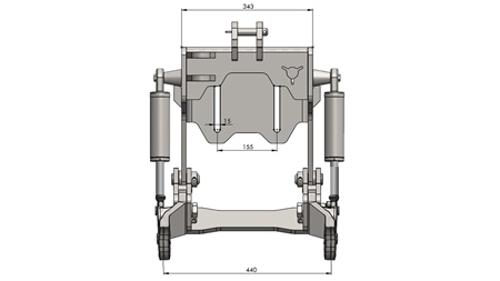 KOMPLETNÝ TROJBODOVÝ ZÁVES UNIVERZÁLNY CAT. 1 - PROFI STANDARD PRE TRAKTOR 800 KG (RAL PODĽA VÁŠHO VÝBERU)